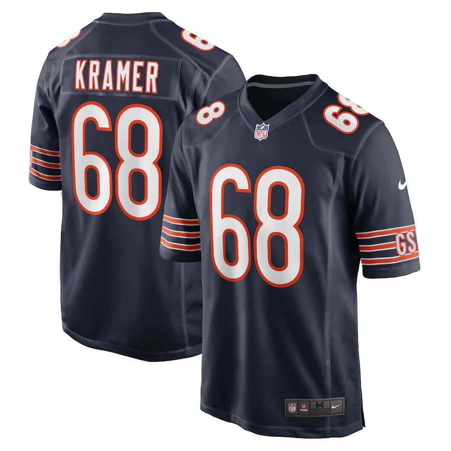 Men Chicago Bears #68 Doug Kramer Nike Navy Game Player NFL Jersey